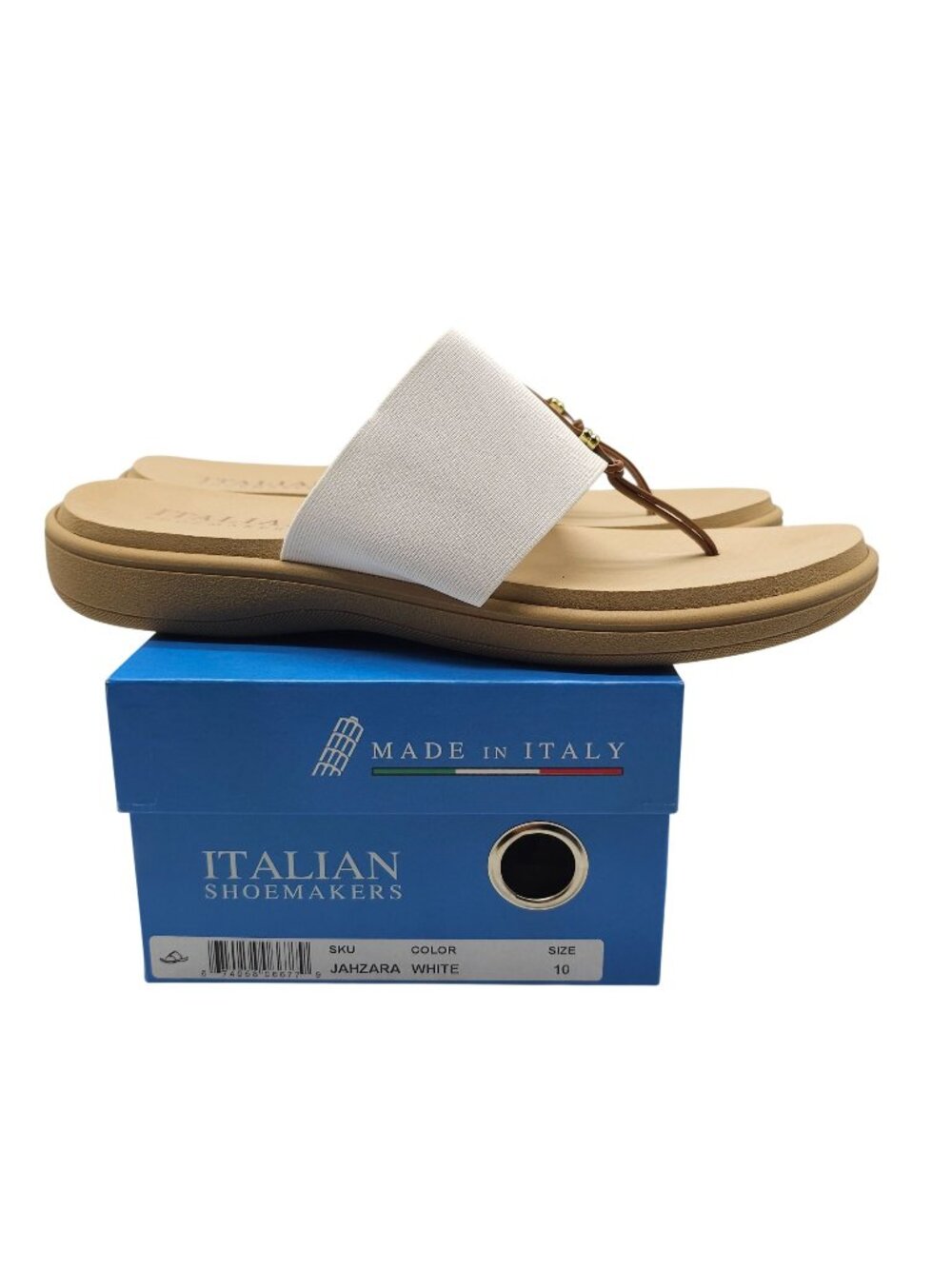 Italian Shoemakers Jahzara White Slide Sandals Size 10 Made In Italy